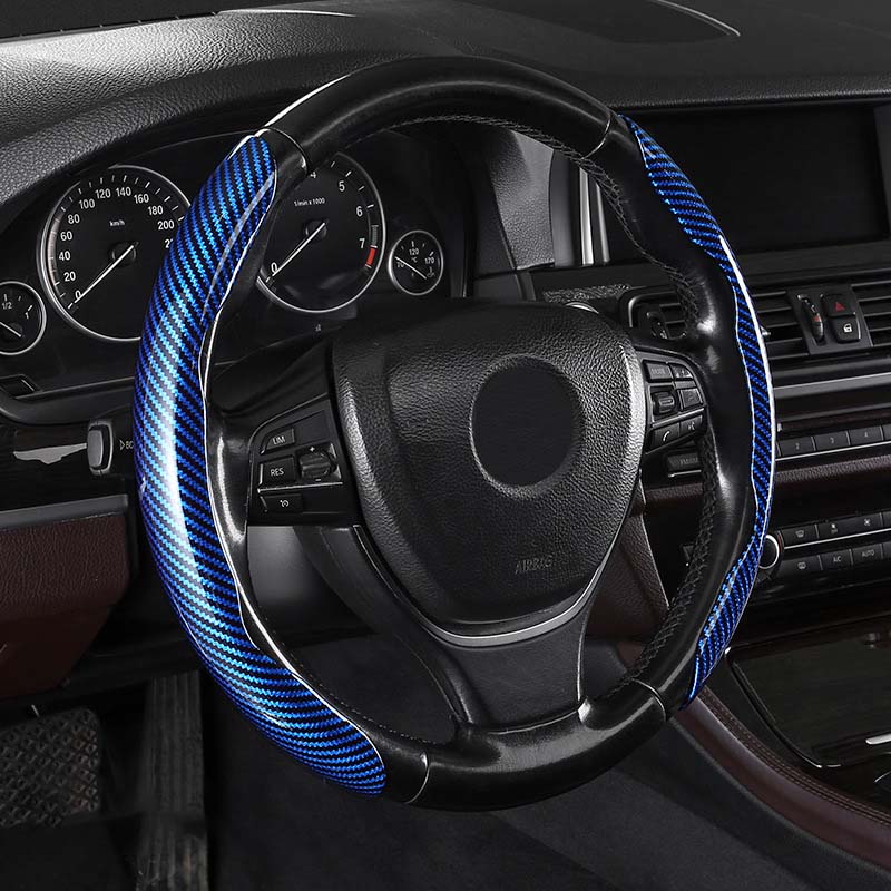 Universal Laser Carbon Fiber Pattern Steering Wheel Cover - Image 22