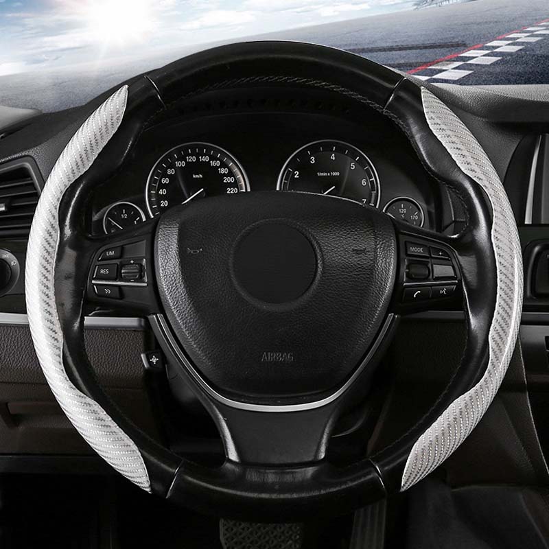 Universal Laser Carbon Fiber Pattern Steering Wheel Cover - Image 23