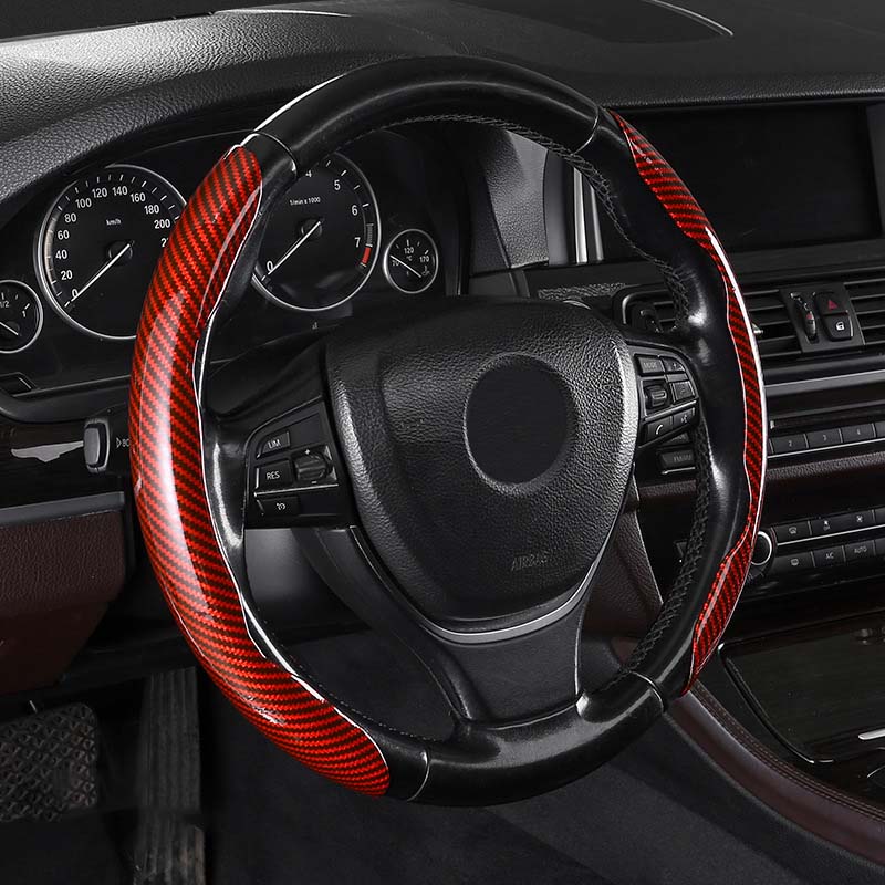 Universal Laser Carbon Fiber Pattern Steering Wheel Cover - Image 24