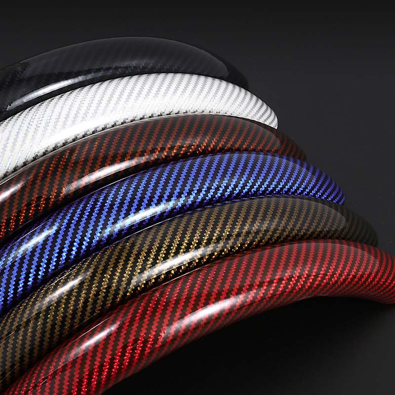 Universal Laser Carbon Fiber Pattern Steering Wheel Cover - Image 3