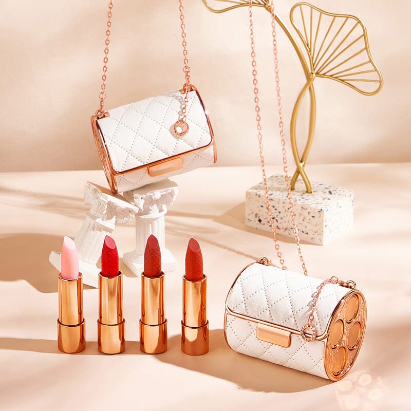Velvet Matte Lipstick Set with Chain Bag - Image 8