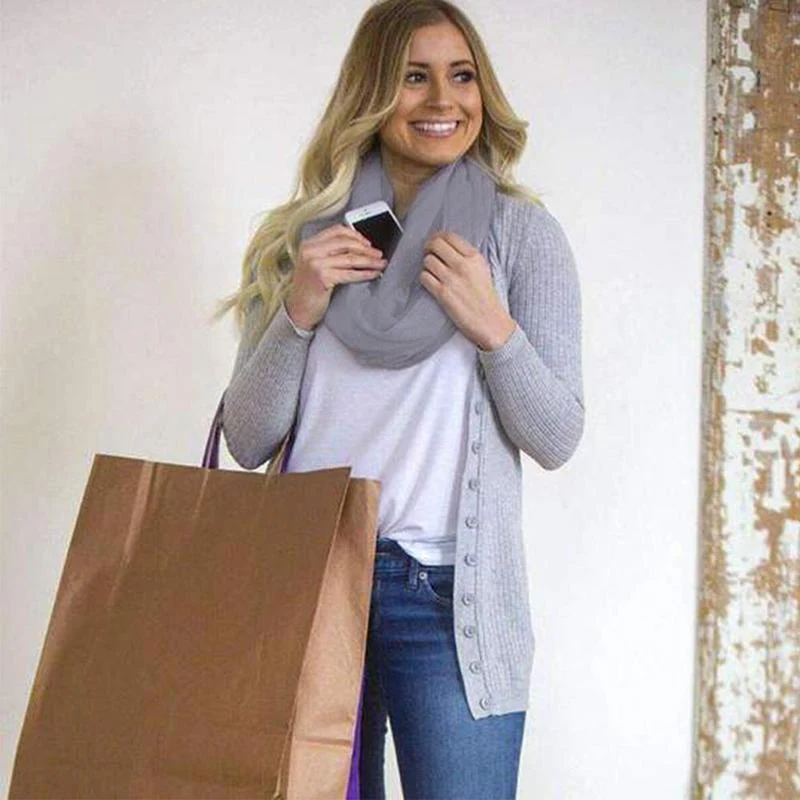 Warm Muffler With Hidden Pocket For Winter - Image 8