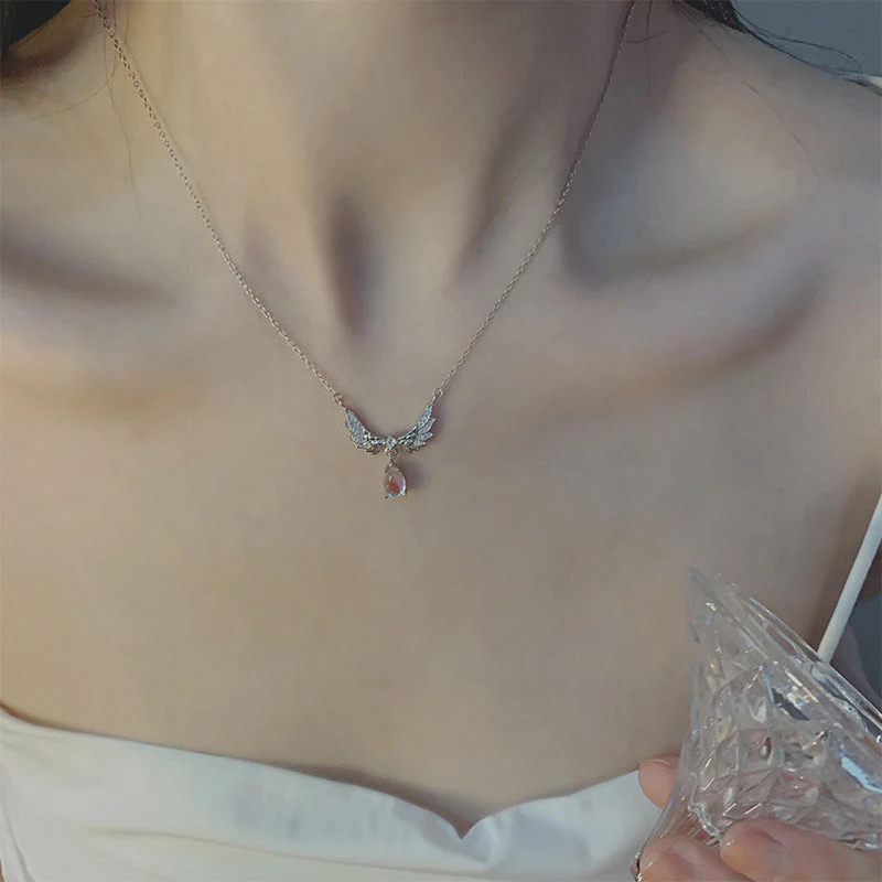 Wing Moonstone Pendant Necklace - Image 3