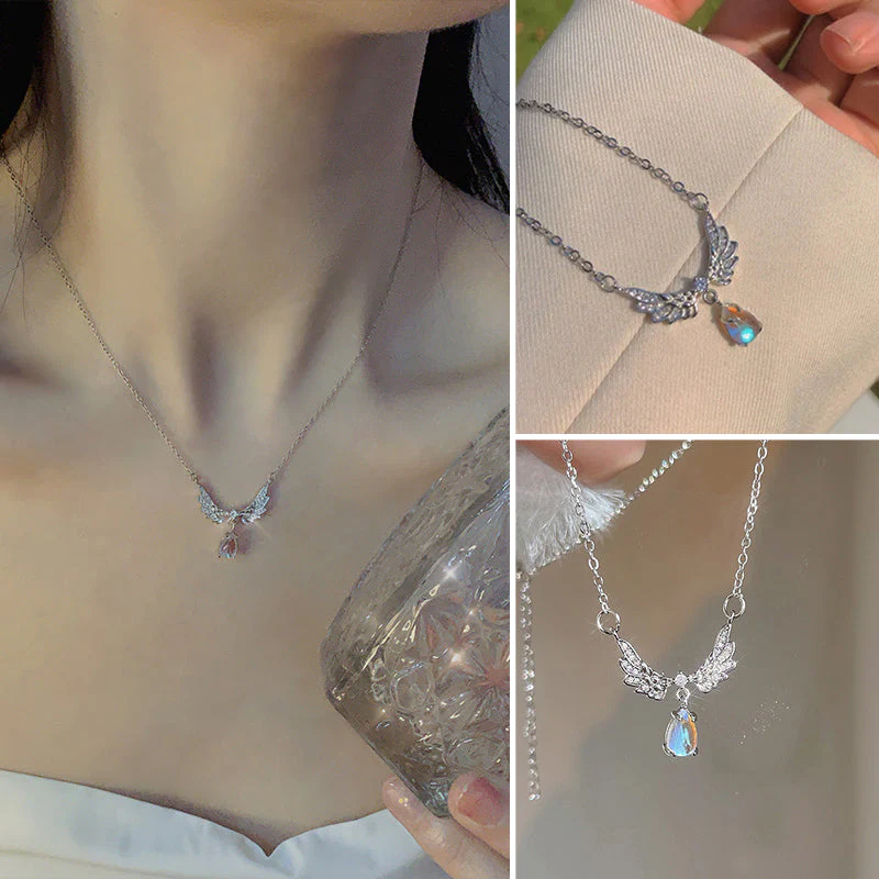 Wing Moonstone Pendant Necklace - Image 5