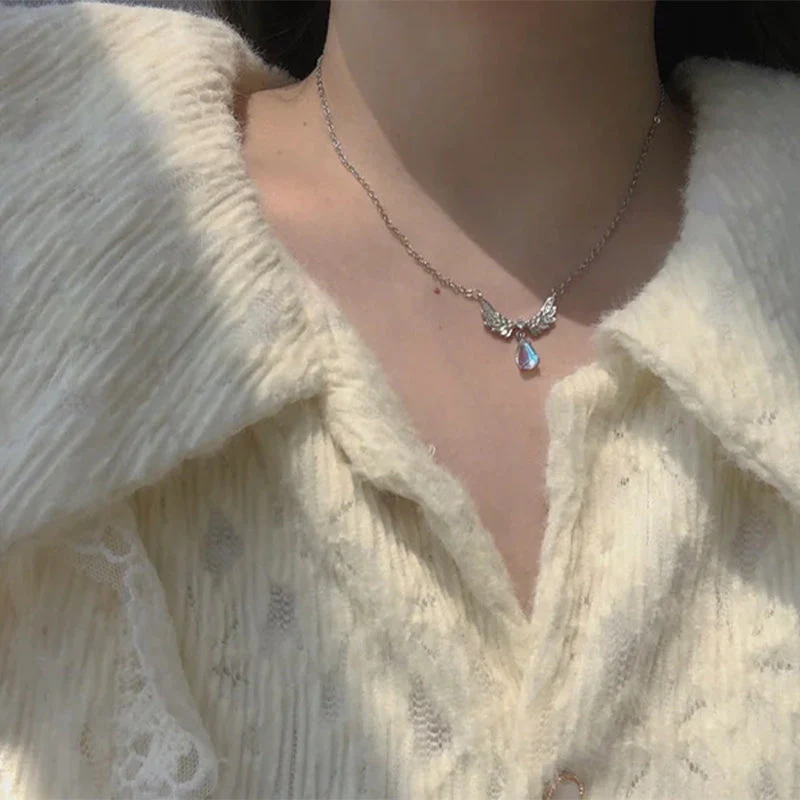 Wing Moonstone Pendant Necklace - Image 8