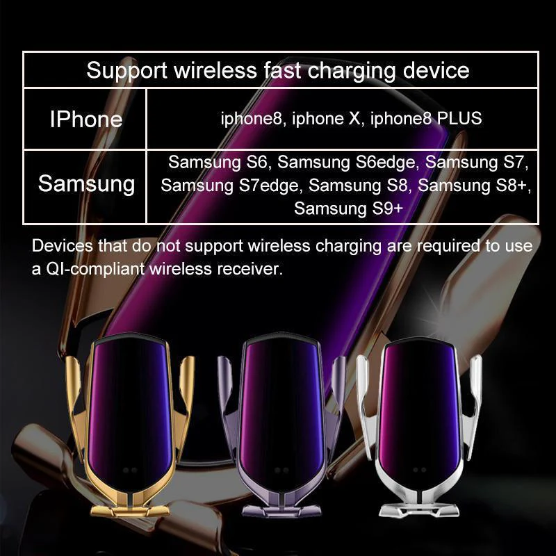 Wireless Automatic Sensor Car Phone Holder and Charger - Image 9