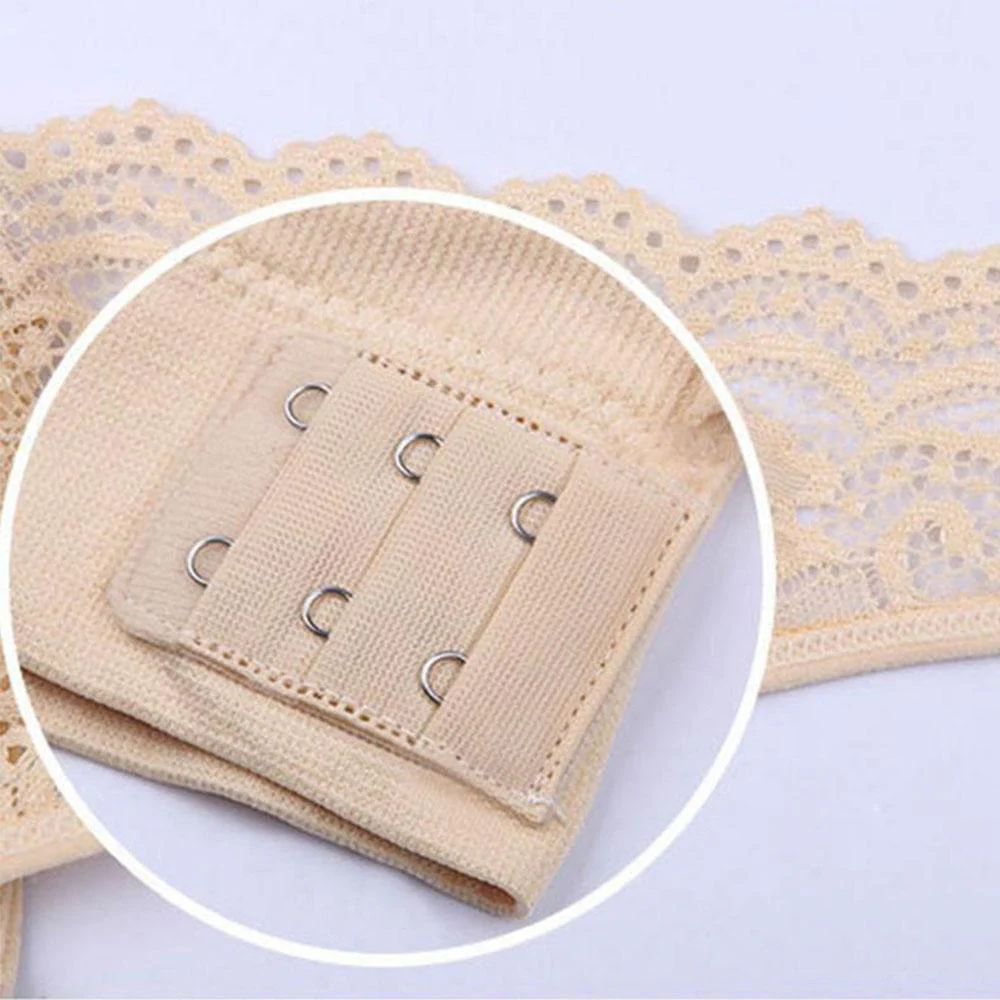 Wireless Front Cross Buckle Lace Lift Bra - Image 9