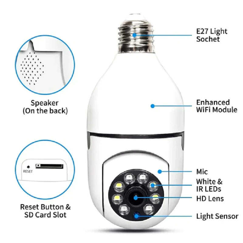 Wireless Wifi Light Bulb Camera Security Camera - Image 6