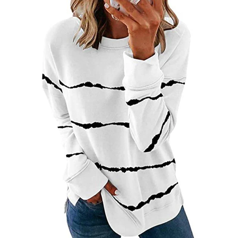 Women Casual Stripe Pullover - Image 2