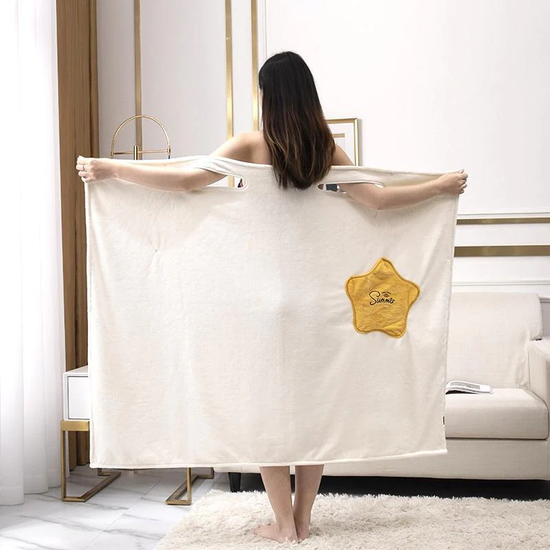 Women Quick Dry Wearable Microfiber plush Bathrobes - Image 6