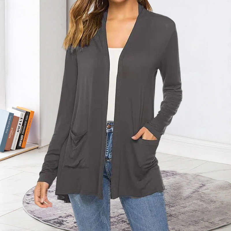 Women's Casual Lightweight Open Front Long Sleeve Cardigans - Image 13