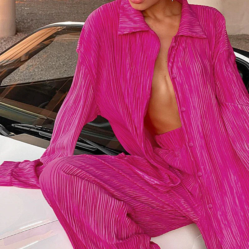 Women's Elegant Pleated Two-Piece Set - Image 19