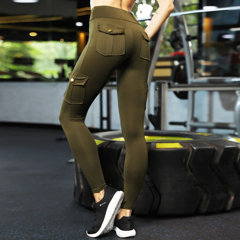 Women's Pocket Sexy Stretch Leggings Fitness Track Pants - Image 6