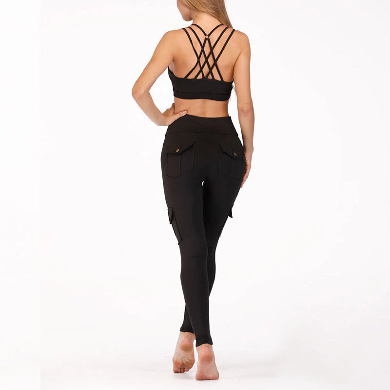 Women's Pocket Sexy Stretch Leggings Fitness Track Pants - Image 8