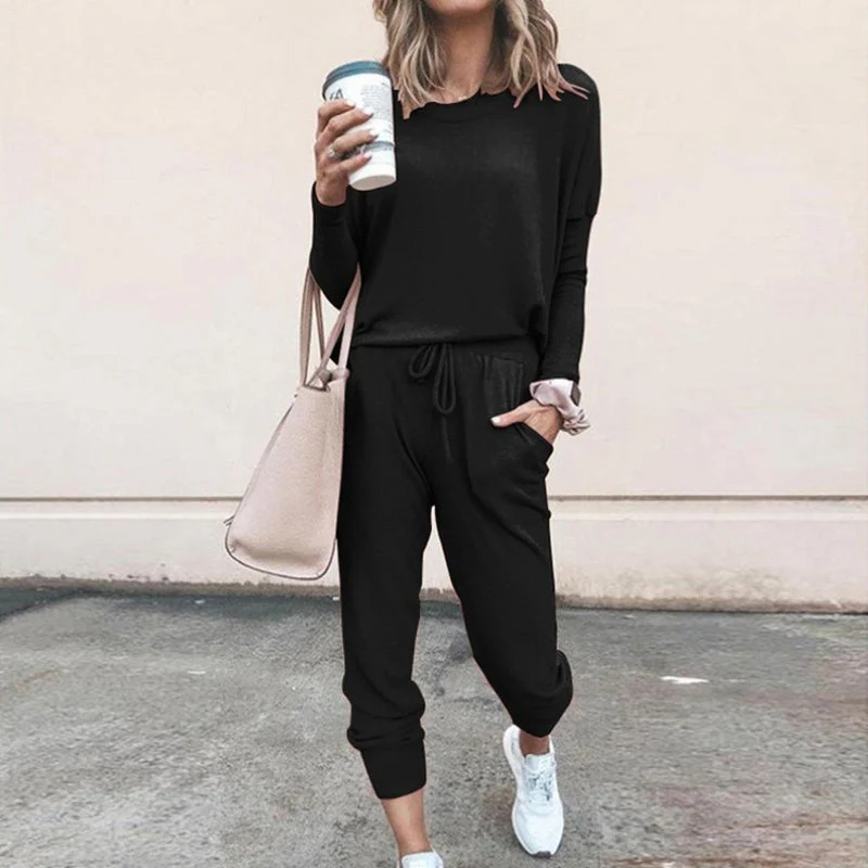 Women's Sweatsuit 2 Piece Jogger Pajamas Set - Image 5