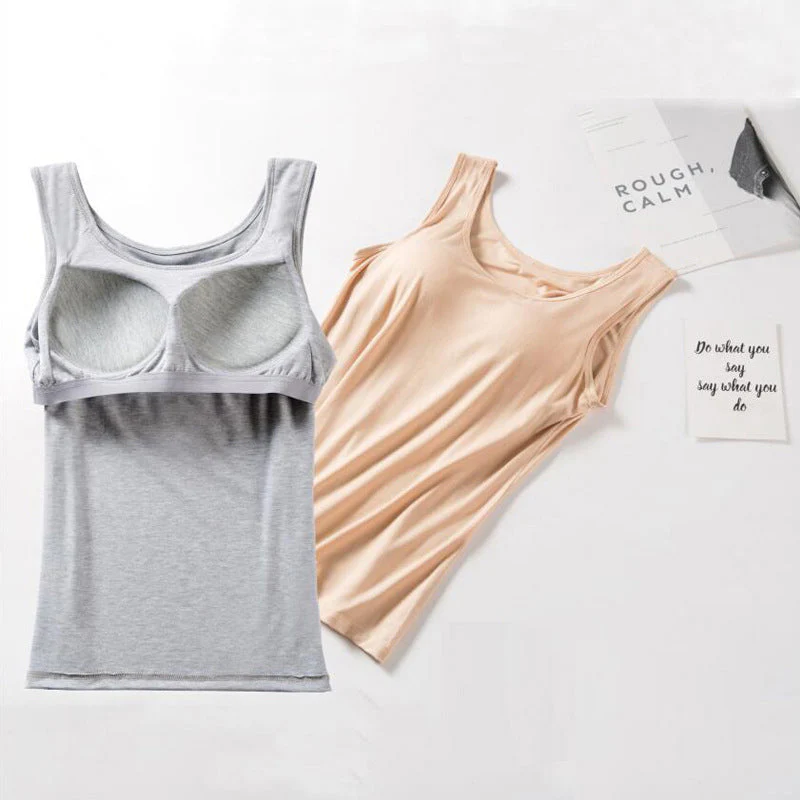 Women's Tank Top with Built-In Bra - Image 3