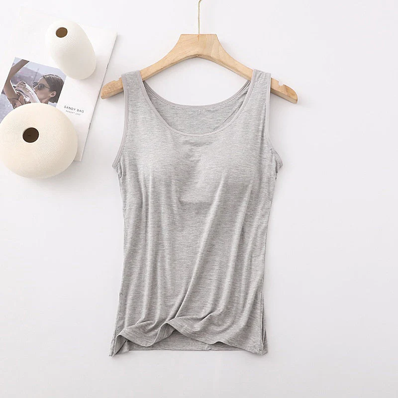 Women's Tank Top with Built-In Bra - Image 8