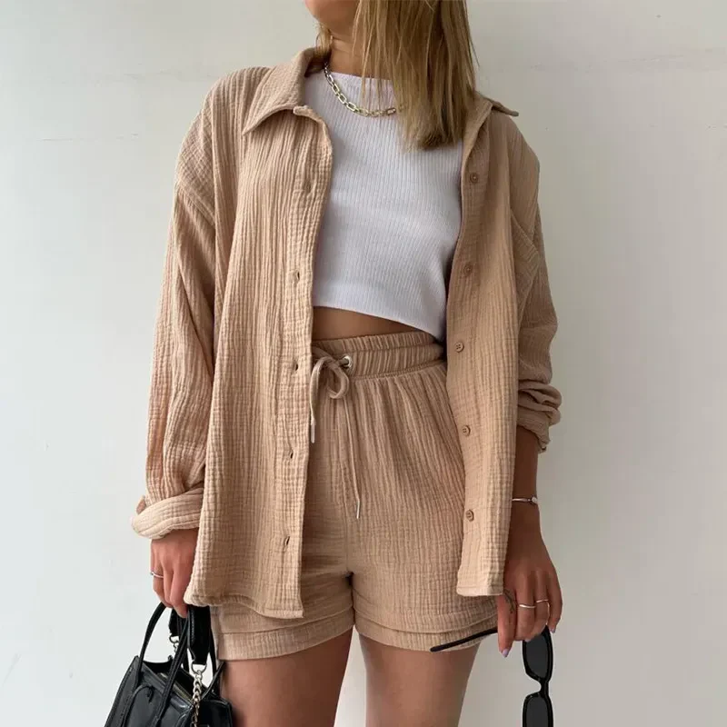 Women's Two-piece Long Sleeve Shirt Fashion Casual Suit - Image 15