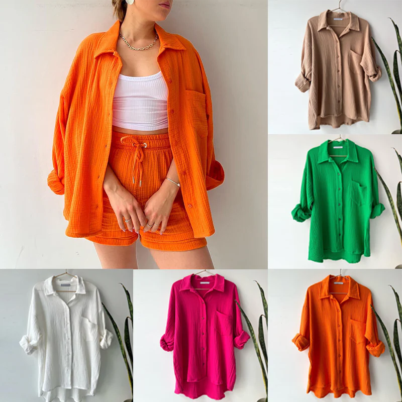 Women's Two-piece Long Sleeve Shirt Fashion Casual Suit - Image 2