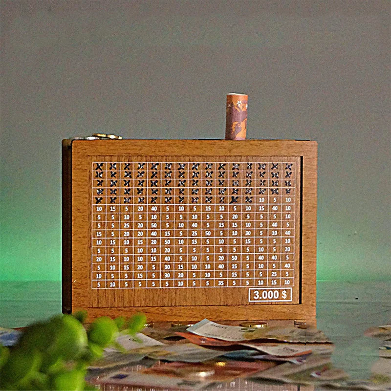Wooden money box with engraved figures - Image 16