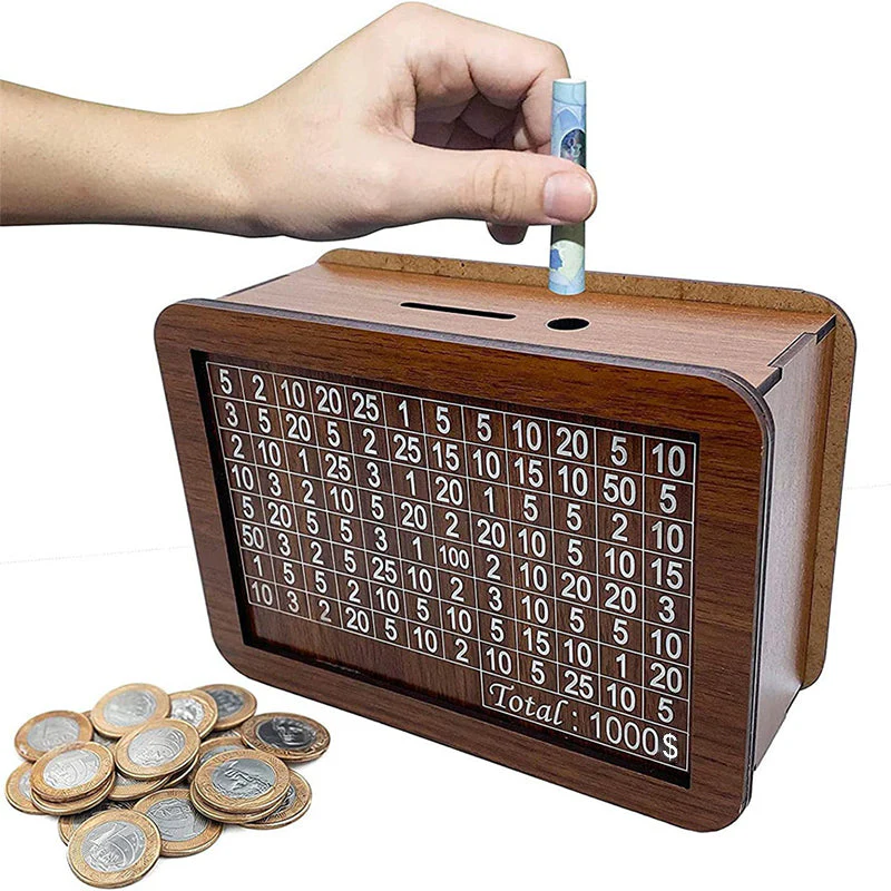 Wooden money box with engraved figures - Image 23