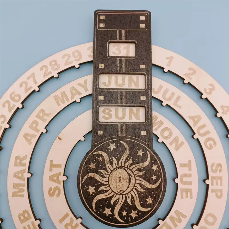 Wooden Rotating Circular Perpetual Calendar - Image 7