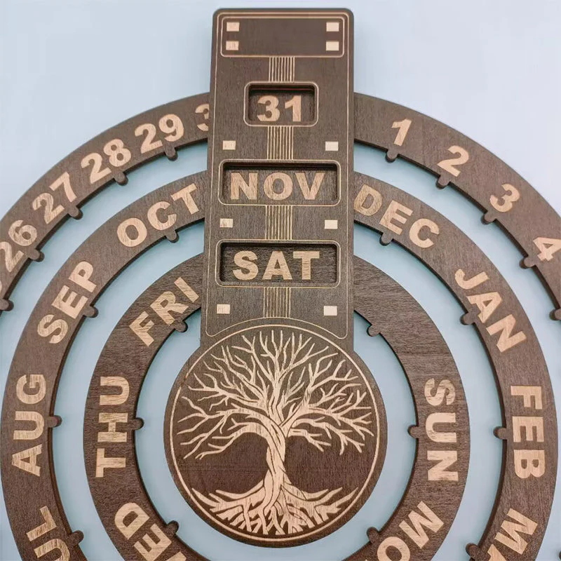 Wooden Rotating Circular Perpetual Calendar - Image 9